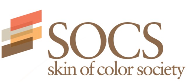 Socs skin of color society logo featuring the SOCS Meeting.