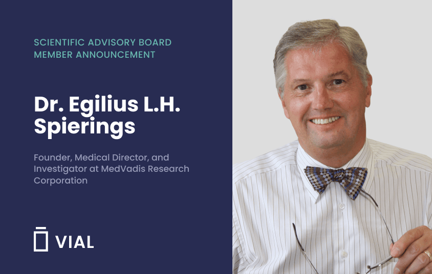 Vial Announces the Addition of Dr. Egilius L.H. Spierings of MedVadis Research Corporation to their Central Nervous System Scientific Advisory Board