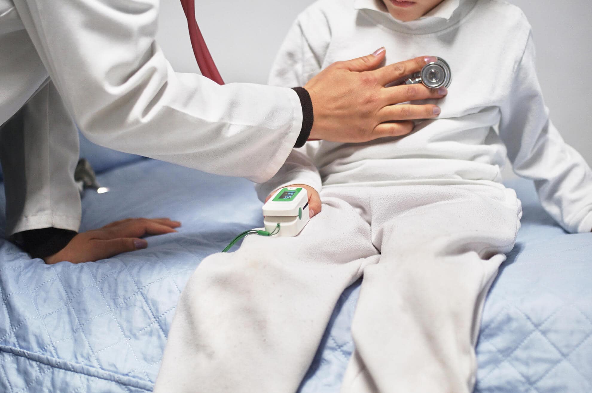 Image of a child having their heart checked to represent treatment during a Cardiology Clinical Trial