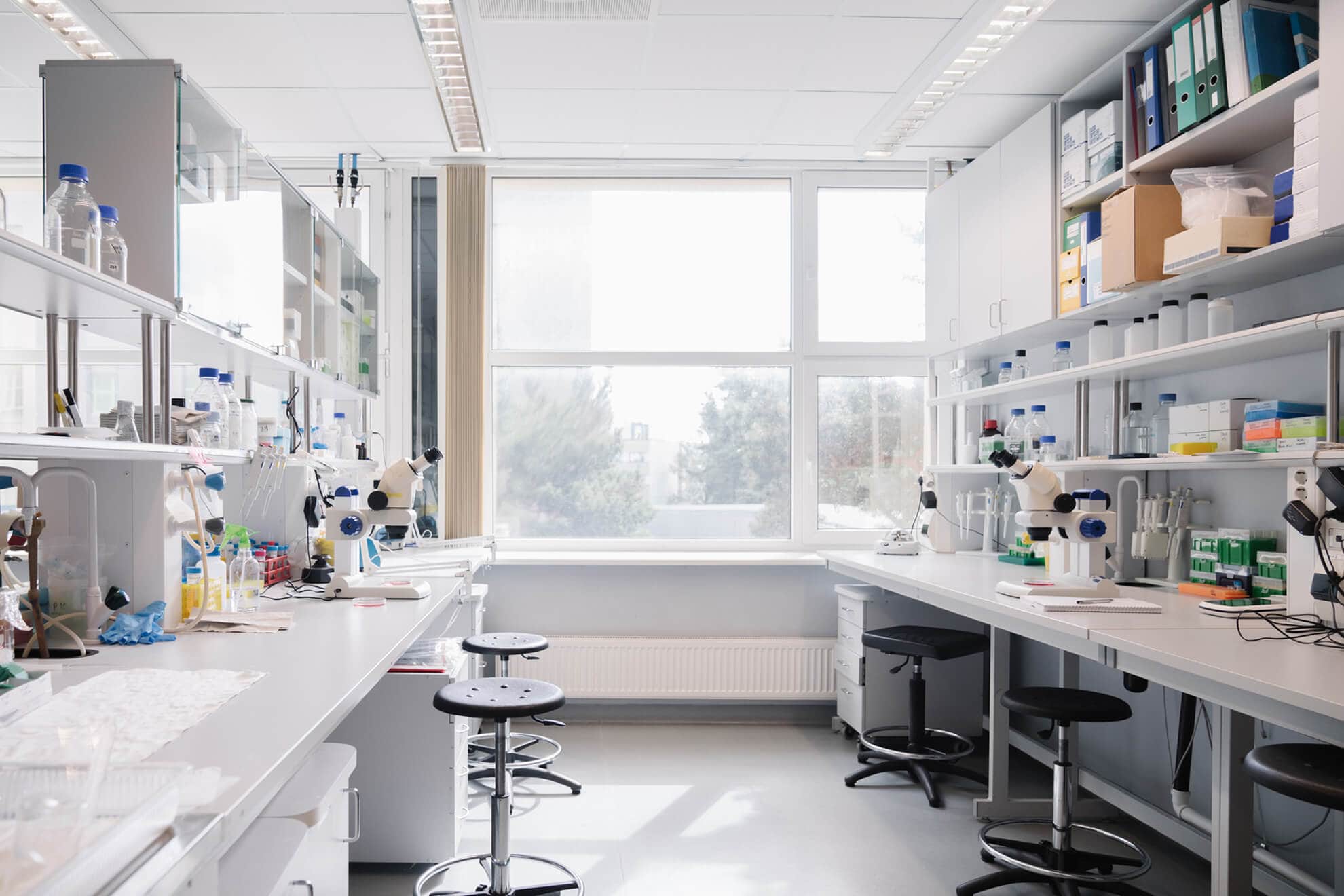 A laboratory filled with a variety of scientific instruments and tools, highlighting a space for experimentation and research.