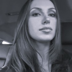 Black and white image of woman.